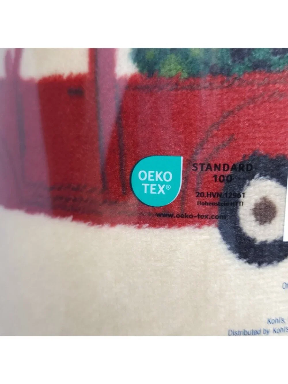 The Big One Oversized Plush Throw With Red Truck & Christmas Tree Pattern 5 Ft x